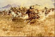 Charles M Russell Fight Between the Black Feet china oil painting reproduction